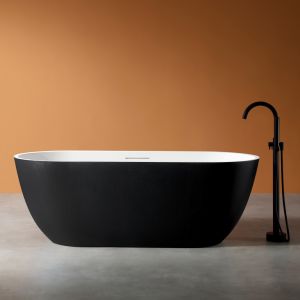 Ванна из искусственного камня ABBER Frankfurt AM9941BW 170x75см чёрно-белый матовый
