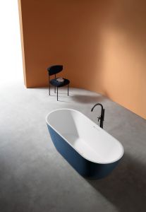 Ванна из искусственного камня ABBER Frankfurt AM9941DB 170x75см синий матовый
