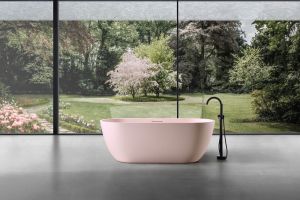 Ванна из искусственного камня ABBER Frankfurt AM9941MP 170x75см розовый матовый