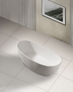 Ванна из искусственного камня ABBER Stein AS9615-1.6 163x85см белый матовый