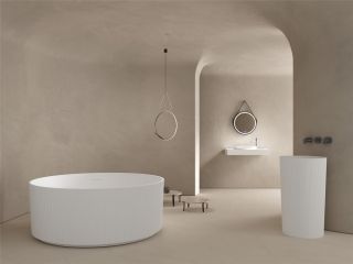 Ванна из искусственного камня ABBER Stein AS9679 150x150 см белый матовый
