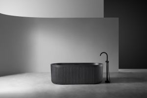 Ванна из искусственного камня ABBER Stuttgart AM9925B 170x75см чёрный матовый