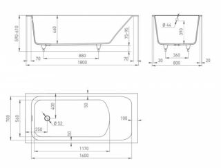 Ванна из искусственного камня Salini Orlanda Kit S-Stone 102122M 180x80см белый матовый Ванна из искусственного камня Salini Orlanda Kit S-Stone 102122M 180x80см белый матовый