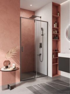 Душевая дверь Cezares Вариант (Variante) VARIANTE-N-B-1-110/120-C-GM 110/120 см профиль оружейная сталь стекло прозрачное