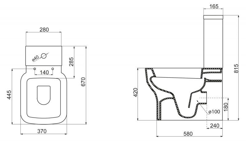 Чаша напольного унитаза BelBagno Vaso BB127CP