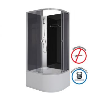 Душевая кабина Niagara Eco E90/80/40L/TN/BK 90x80 см без крыши профиль хром стекло тонированное