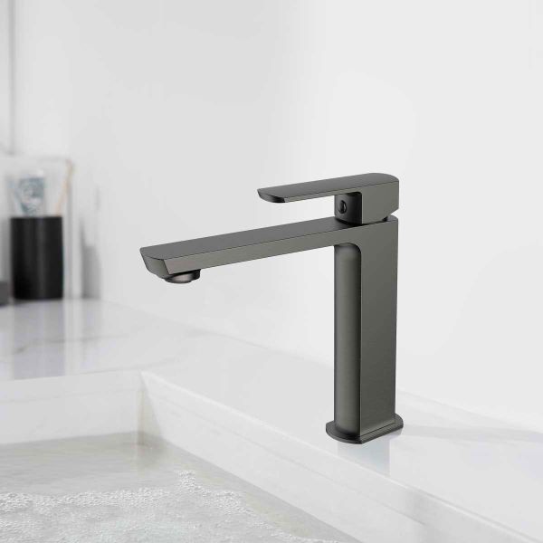 Смеситель для раковины Vincea Next VBF-1N1GM однорычажный, вороненая сталь