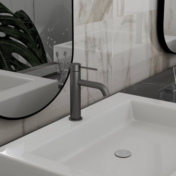 Смеситель для раковины Vincea City VBF-2C1GM, вороненая сталь