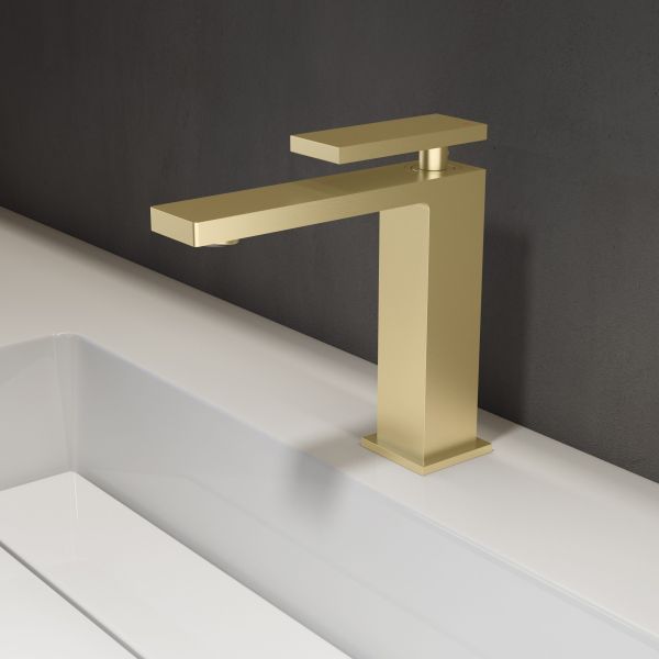 Смеситель для раковины Vincea Dice VBF-2DS1BG, брашированное золото