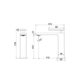 Смеситель для раковины Vincea Dice VBF-2DS1GM, вороненая сталь