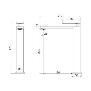 Смеситель для раковины Vincea Dice VBF-2DS2BG, брашированное золото