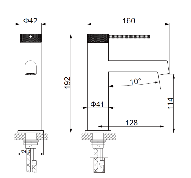 Смеситель для раковины Vincea Rim VBF-2RM1BG, брашированное золото