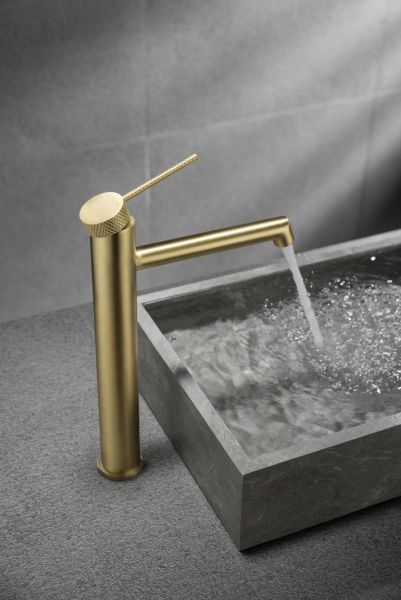 Смеситель для раковины Vincea Rim VBF-2RM2BG, брашированное золото