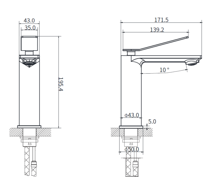 Смеситель для раковины Vincea Verse VBF-2VE1CH, хром