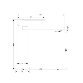 Смеситель для раковины Vincea Vogue (SS) VBF-2VS1GM, вороненая сталь