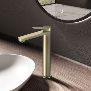 Смеситель для накладной раковины Vincea Arco VBF-4AR02BG однорычажный, брашированное золото