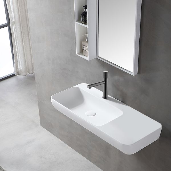 Смеситель для раковины Vincea Groove VBF-4G1GM однорычажный, вороненая сталь