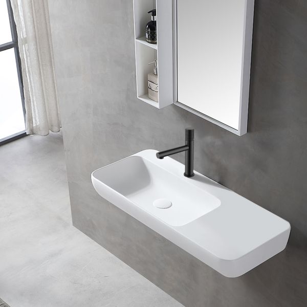 Смеситель для раковины Vincea Groove VBF-4G1MB однорычажный, черный