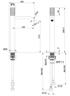 Смеситель для раковины Vincea Aura  VBF-6AU2CH хром