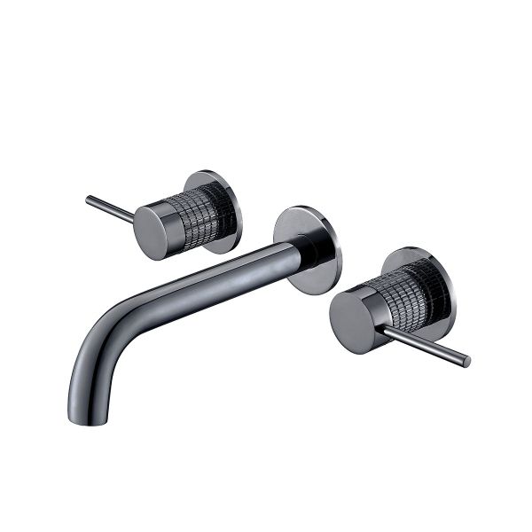 Смеситель для раковины Vincea Groove VBFW-4G1GM встраиваемый, вороненая сталь