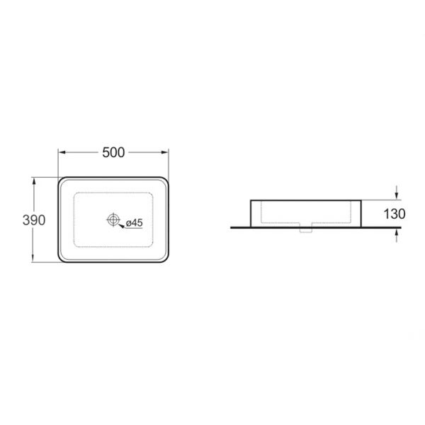 Раковина керамическая Vincea VBS-105MC, 500*390*130, накладная, цвет капучино матовый