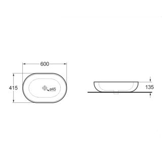 Раковина керамическая Vincea VBS-113MA, накладная, антрацит матовый
