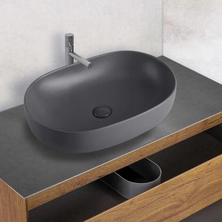 Раковина керамическая Vincea VBS-113MA, накладная, антрацит матовый