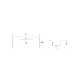 Раковина Vincea VBS-13990 91.5 см белая