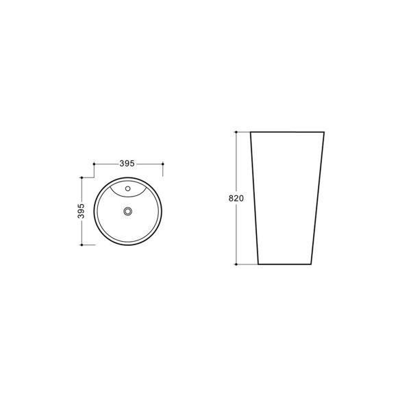 Раковина керамическая Vincea VBS-2P201, напольная, цвет белый
