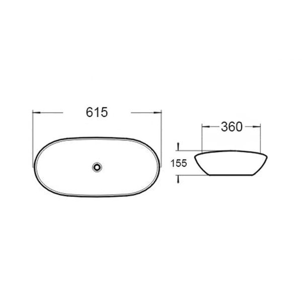 Раковина керамическая Vincea VBS-508MA, накладная, антрацит матовый