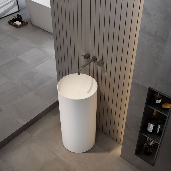 Раковина Solid Surface Vincea VBS-6SP01MW, 400*400*850, напольная, цвет белый матовый