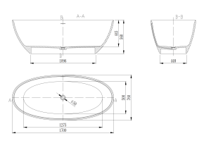 Ванна из искусственного камня Vincea VBT-4S01MW 170x76см белый матовый