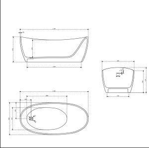 Ванна из искусственного камня Vincea VBT-6S03MW 180x80см белый матовый