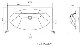 Раковина Vincea Caprise VCB-4CA100MWG, Corian, цвет белый матовый + серый матовый