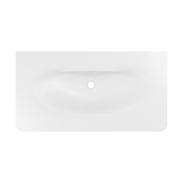 Раковина Vincea Caprise VCB-4CA100MWLG, Corian, цвет белый матовый + светло-серый матовый