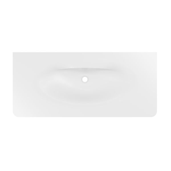 Раковина Vincea Caprise VCB-4CA120MWLG, Corian, цвет белый матовый + светло-серый матовый