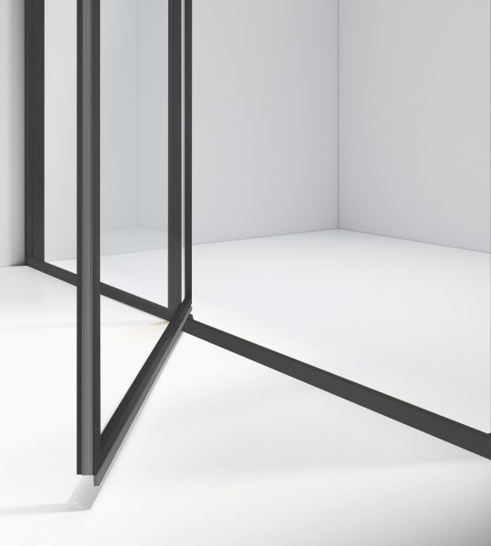 Душевая дверь Slim 8mm VDP-4SL120CLB, черный, стекло прозрачное