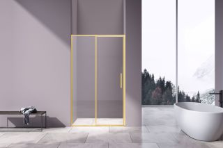 Душевая дверь Vincea Slim 8mm VDP-4SL120CLG, брашированное золото, стекло прозрачное