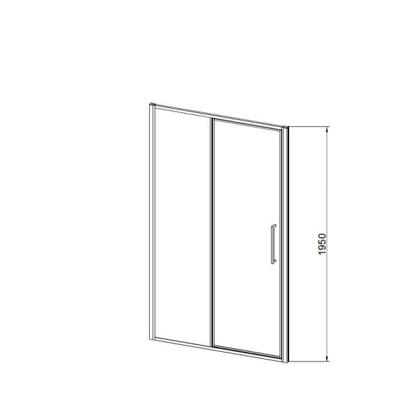 Душевая дверь Slim 8mm VDP-4SL120CLG, брашированное золото, стекло прозрачное