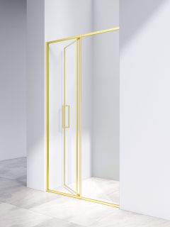 Душевая дверь Vincea Slim 8mm VDP-4SL120CLG, брашированное золото, стекло прозрачное