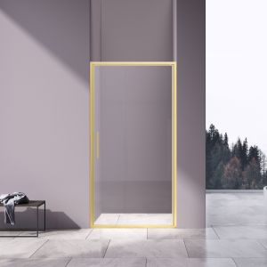 Душевая дверь Slim 8mm VDP-4SL900CLG, брашированное золото, стекло прозрачное