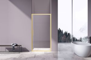 Душевая дверь Slim 8mm VDP-4SL900CLG, брашированное золото, стекло прозрачное