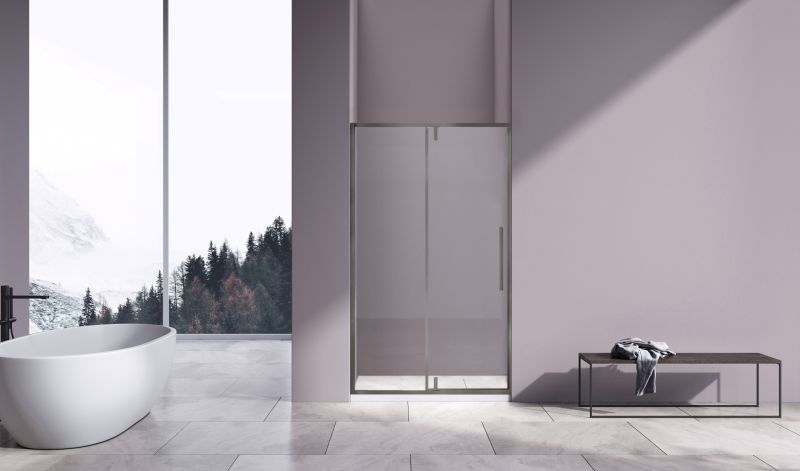 Душевая дверь Slim-N VDP-4SN100CLGM, вороненая сталь, стекло прозрачное