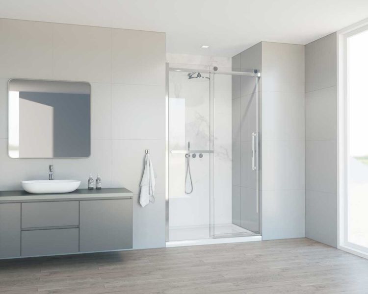 Душевая дверь Сomo Soft VDS-1CS110CL, 1100, хром, стекло прозрачное