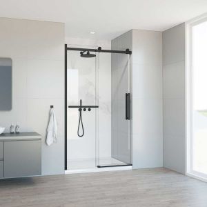 Душевая дверь Сomo Soft VDS-1CS110CLB 1100, черное, стекло прозрачное