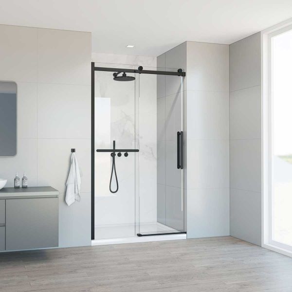 Душевая дверь Сomo Soft VDS-1CS130CLB, 1300, черный, стекло прозрачное