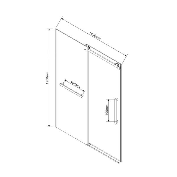 Душевая дверь Сomo Soft VDS-1CS140CL, 1400, хром, стекло прозрачное