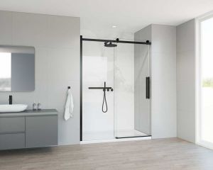 Душевая дверь Сomo Soft VDS-1CS140CLB, 1400, черный, стекло прозрачное