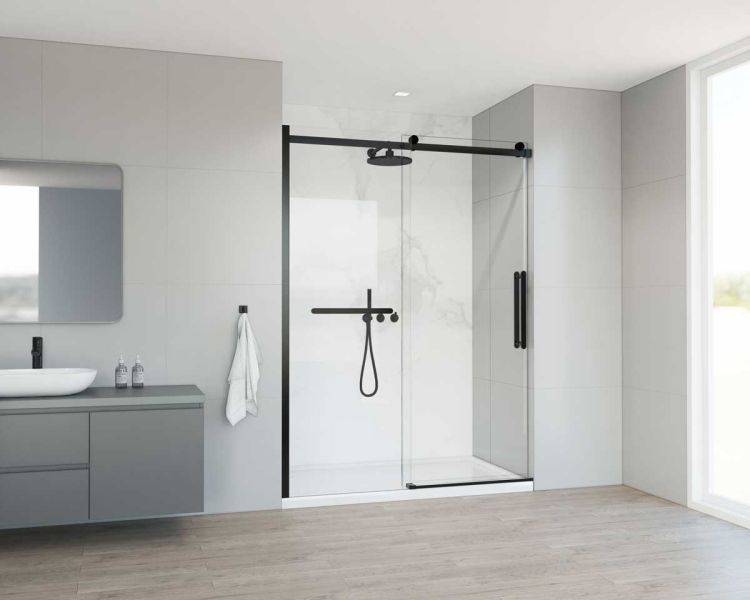Душевая дверь Сomo Soft VDS-1CS140CLB, 1400, черный, стекло прозрачное
