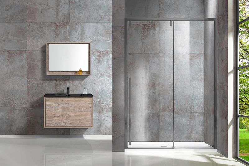 Душевая дверь Lugano VDS-1L130CLGM-1, 1300, вороненая сталь, стекло прозрачное
